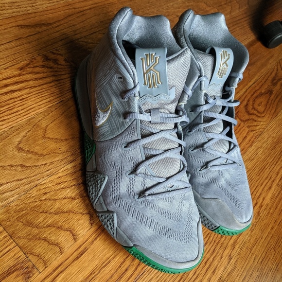 kyrie 4 gray and green
